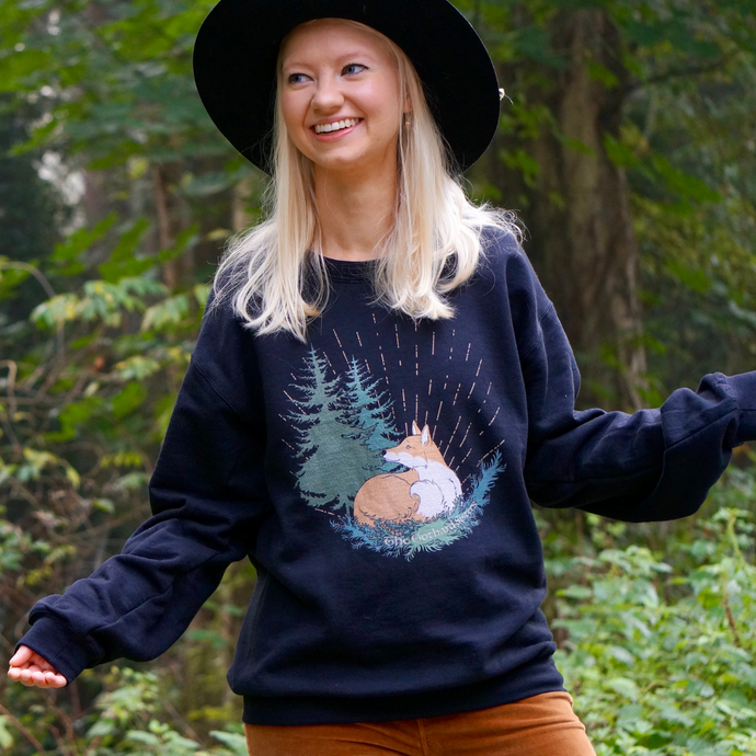 Forest Fox Pullover Sweatshirt